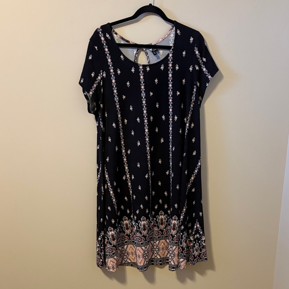 Derek Heart Plus Floral and Geometric Dress